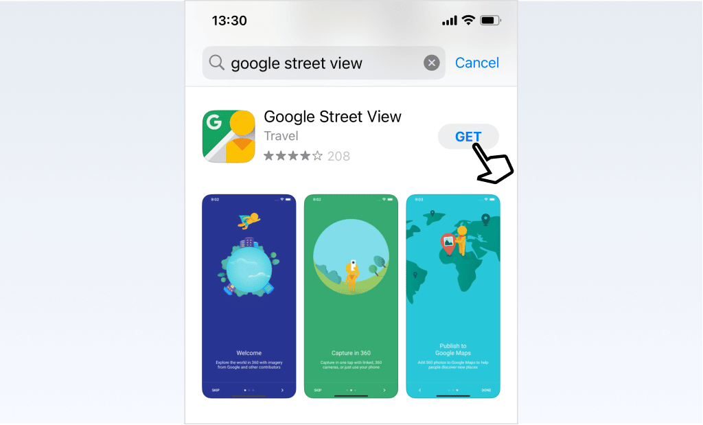 Download Google Street View from App Store